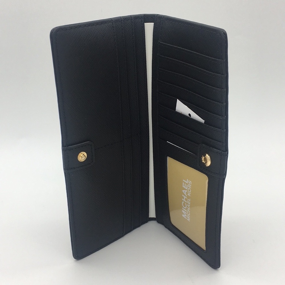 Michael Kors Jet Set Flat Slim Bifold Wallet Black - Picture 3 of 8
